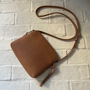 Draper James Leather Crossbody in Camel